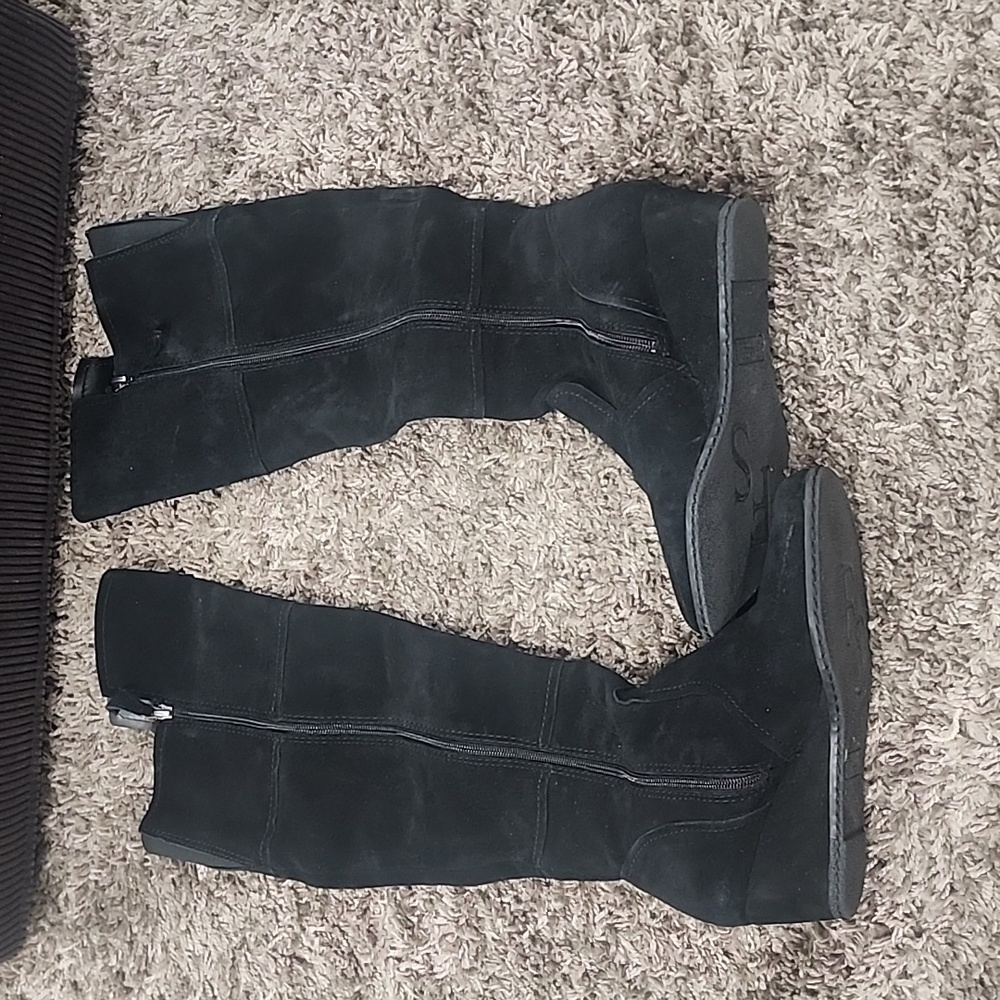 Wedge knee high boots